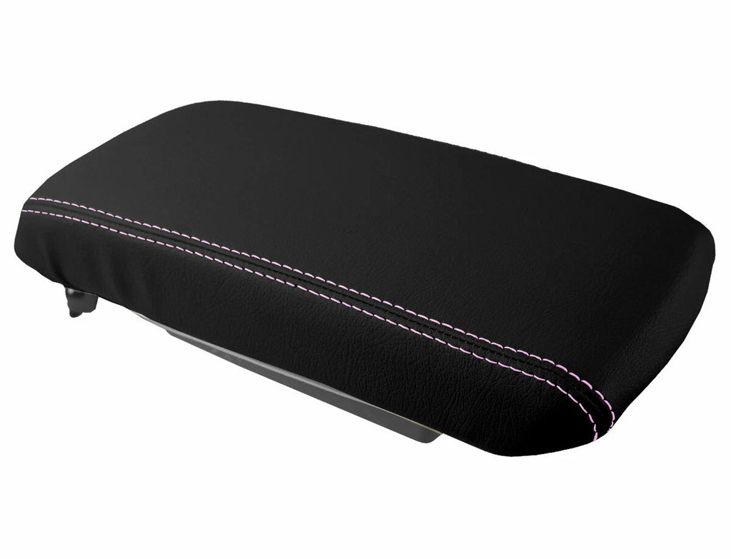 Leather Console Lid Armrest Cover for Dodge Avenger (2008–2014) Pink Stitch