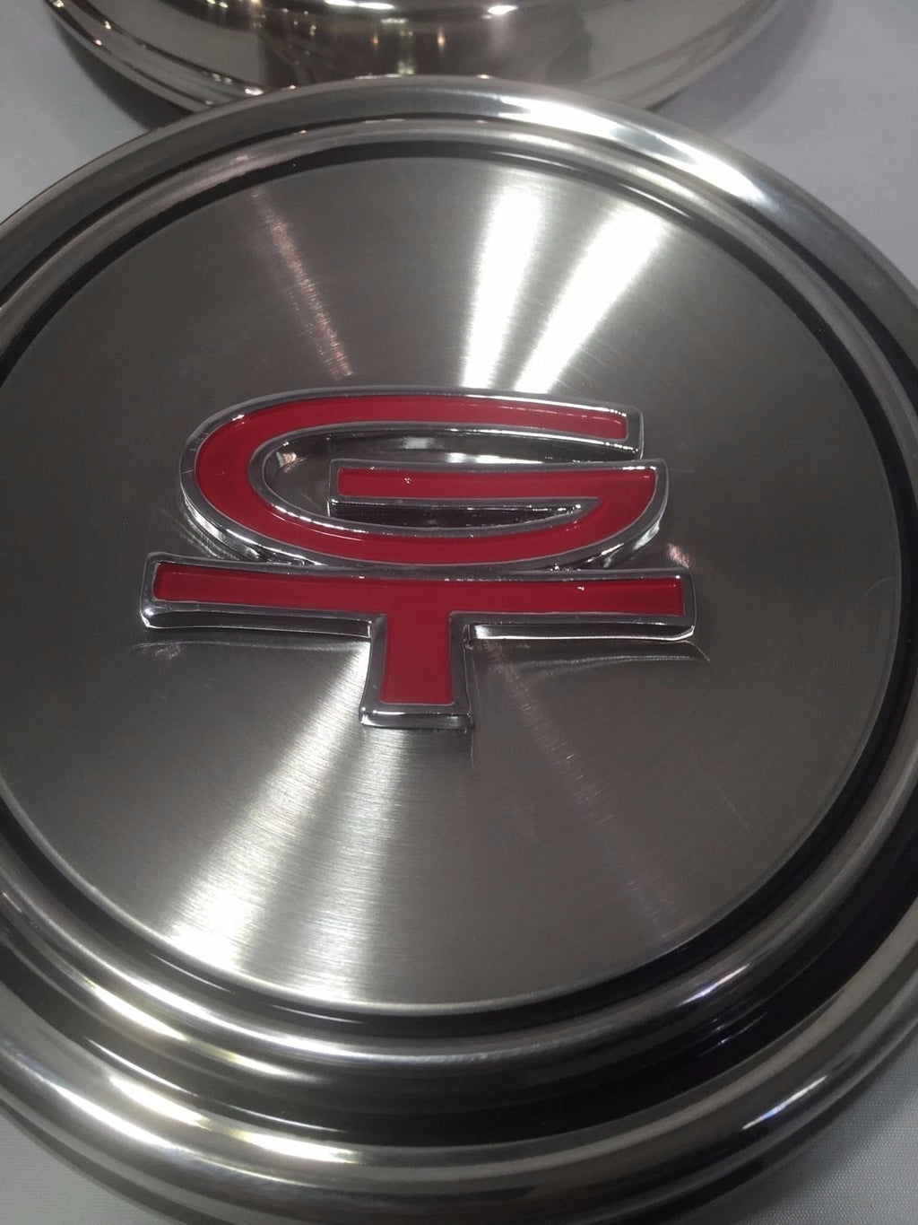 Polished Stainless Steel Hubcaps for 1967–1968 Mustang Torino GT