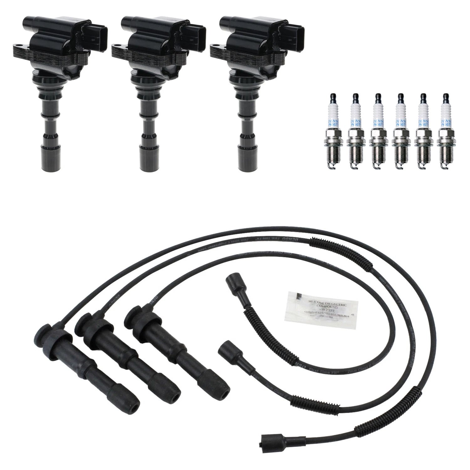 Set of 3 Ignition Coils & 6 Spark Plugs for Amanti (2004–2009)