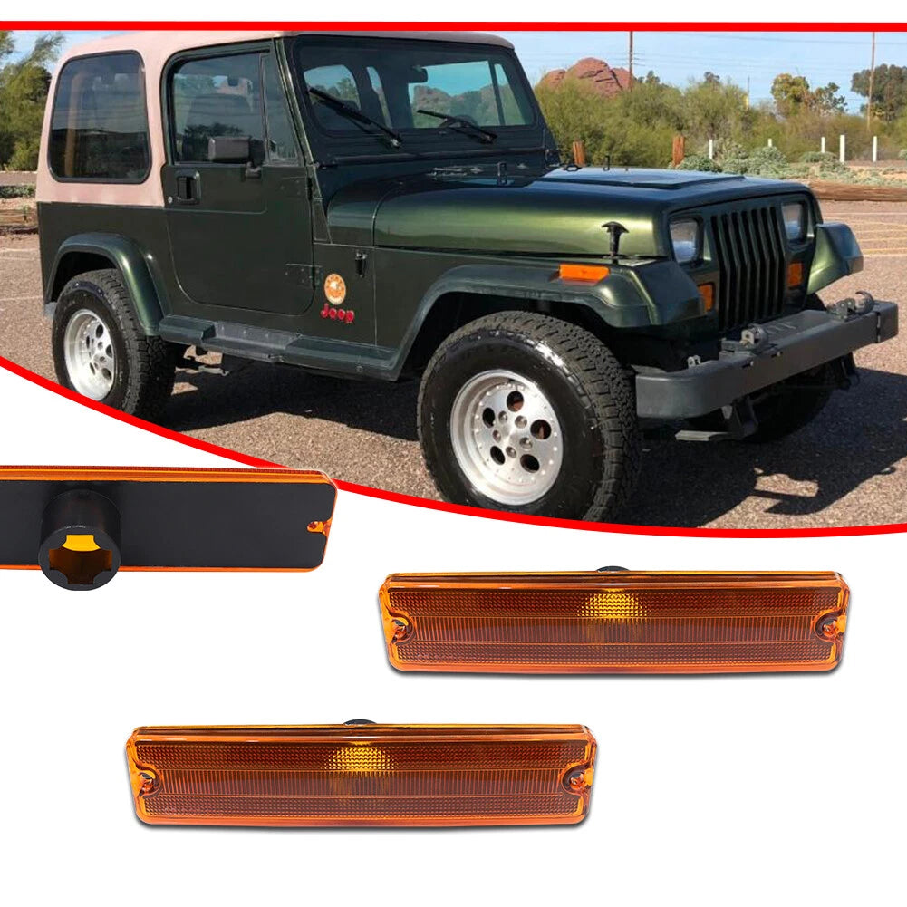 Front Fender Side Marker Light for Jeep Wrangler YJ (1987–1995) Amber Lens
