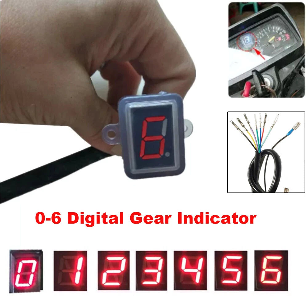 Red LED Digital Gear Indicator Light Display for Universal Vehicles (0-6)