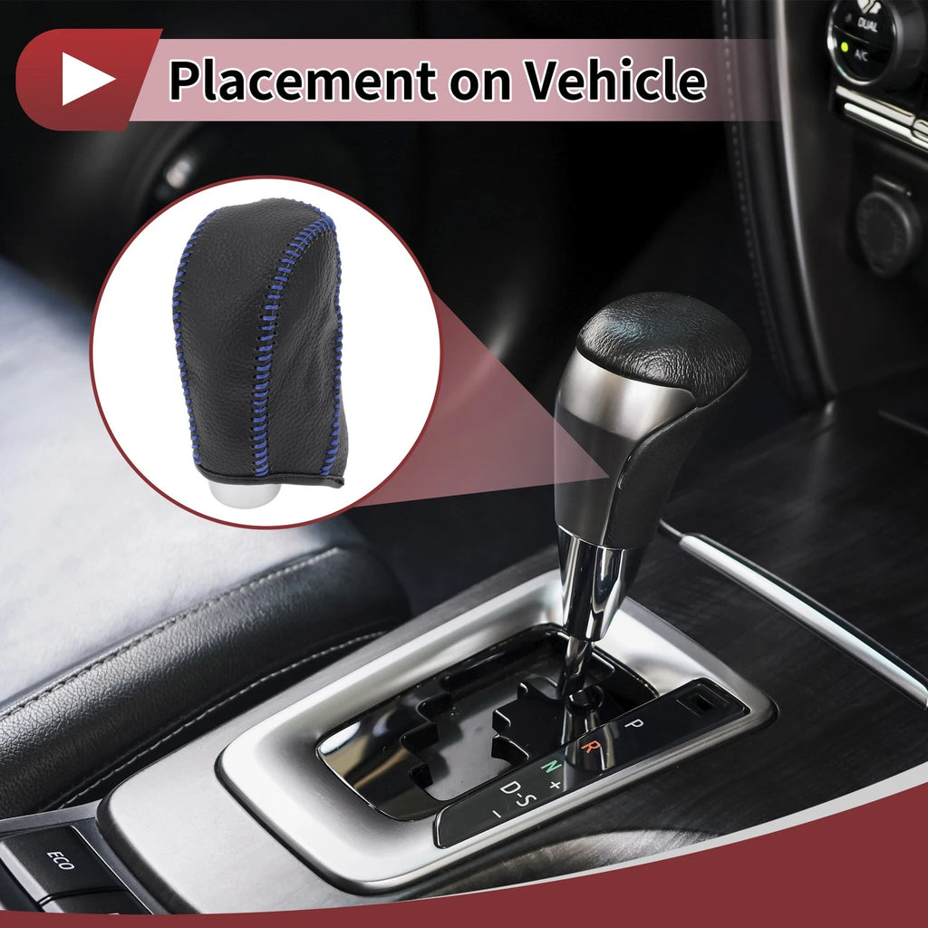 1 Pc Gear Shift Knob Cover for Subaru Forester (2014–2017) Pebbled Black Blue