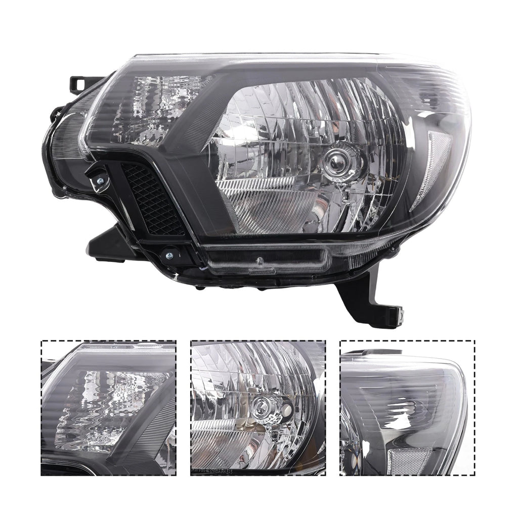 Pair of Black Headlights for Toyota Tacoma (2012–2015)