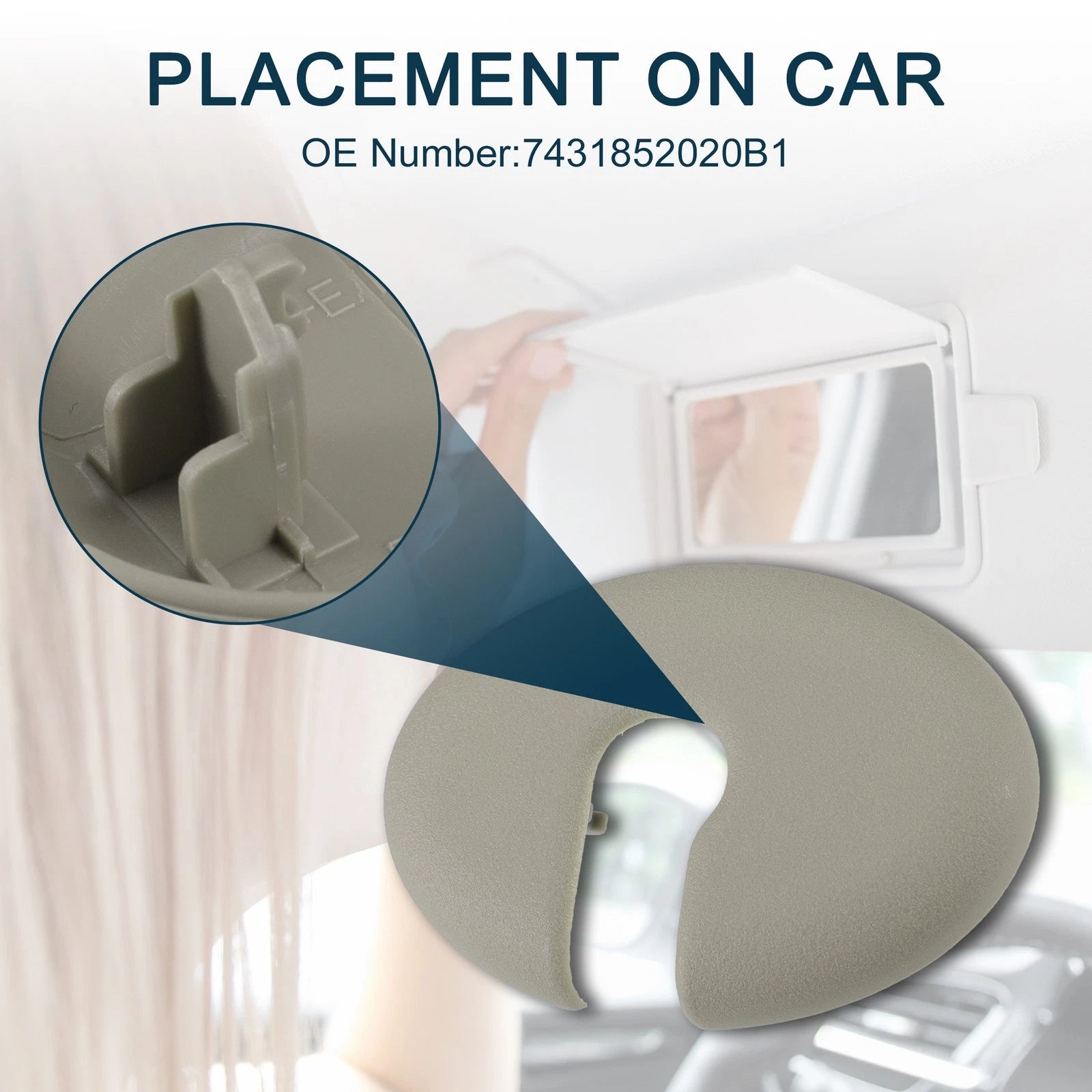Set of 1 Makeup Mirror Cover Sun Visor Cap Clip for Toyota 