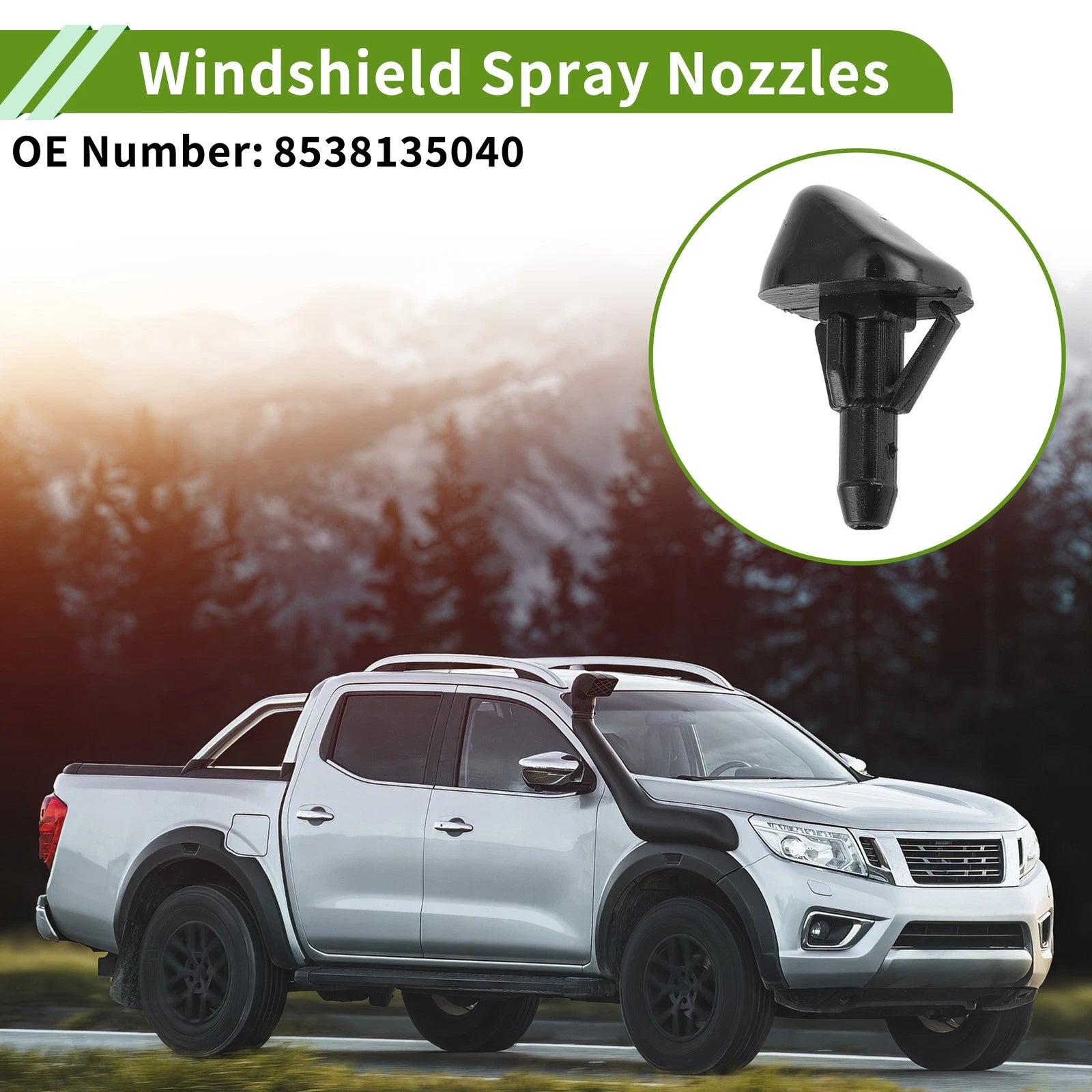 Windshield Washer Nozzle w/ Hose Connector for Toyota (No. 8538135040)