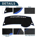 Dashboard Cover Mat for Honda City Grace 2008-2013 Sun Protector Pad Black Blue