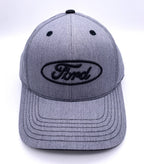 Licensed Ford Oval Logo Hat Gray Heather Twill for Ford Vehicles (Universal)