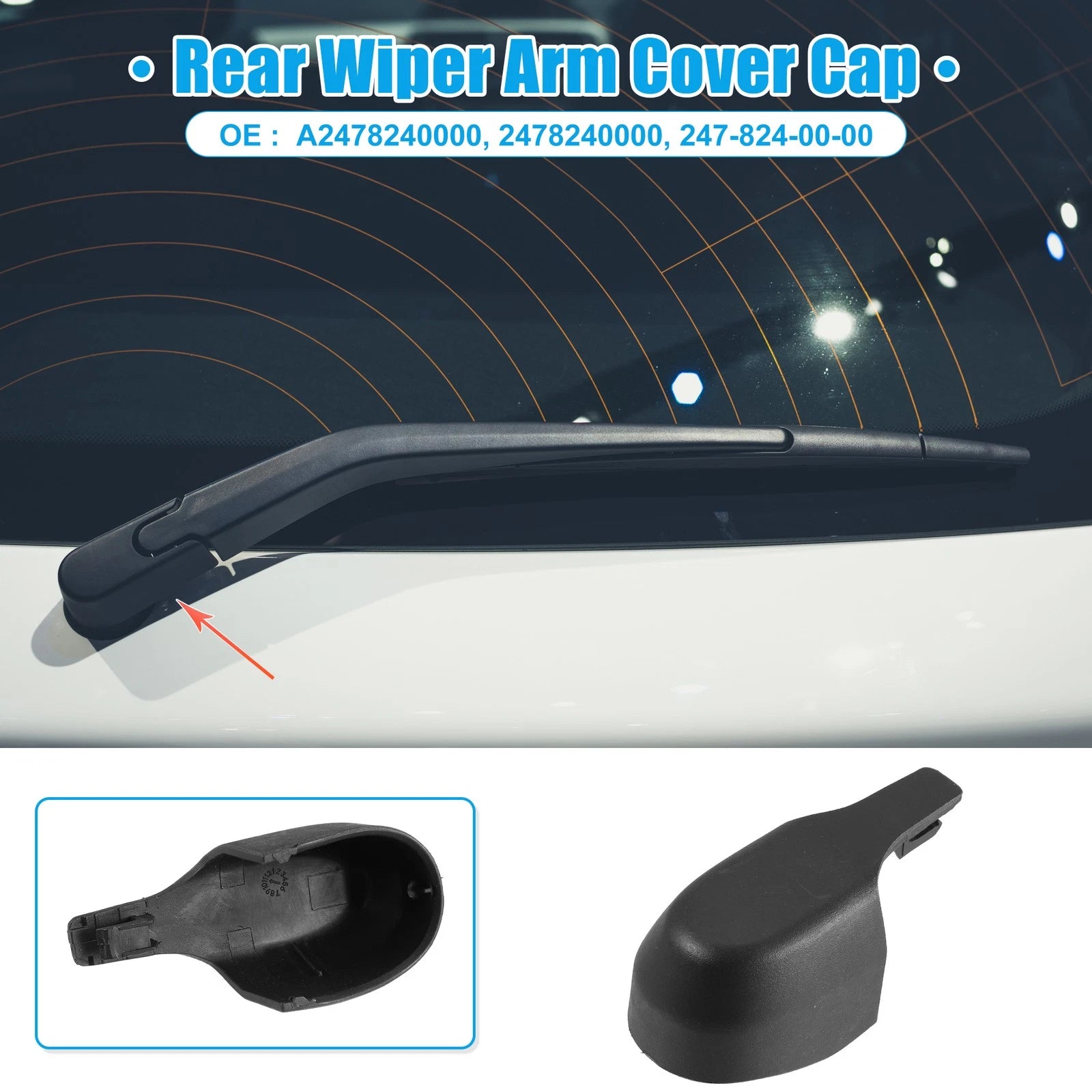 Rear Windshield Wiper Arm Cover Cap for Mercedes-Benz GLA250 GLA45 (2019–2020)