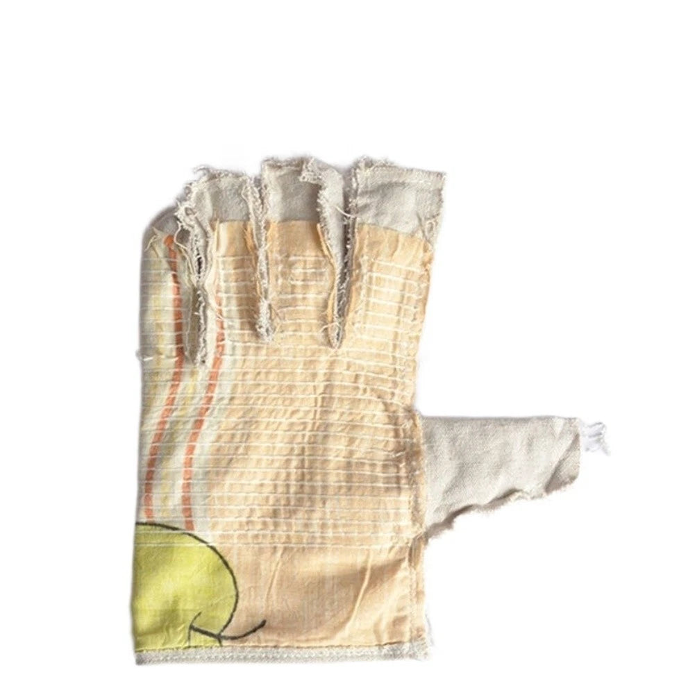 Canvas welding protection gloves with reinforced seams for construction sites