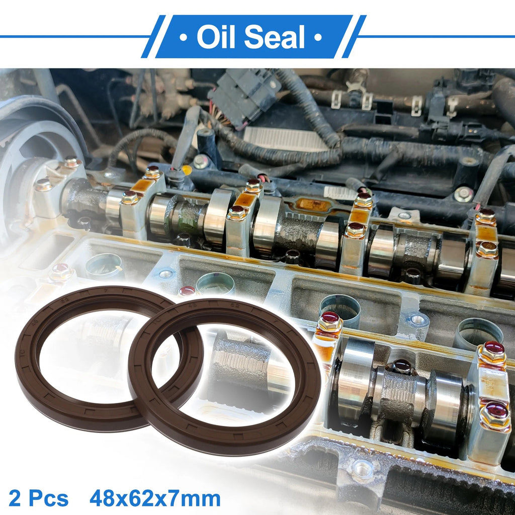 2X Oil Seal Rotary Shaft Seal FKM Rubber 48x62x7mm for Various Models