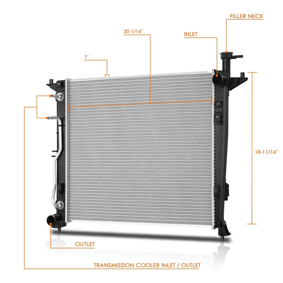 Cooling Radiator DPI-13521 for Kia Sorento 2.0T (2016–2018)