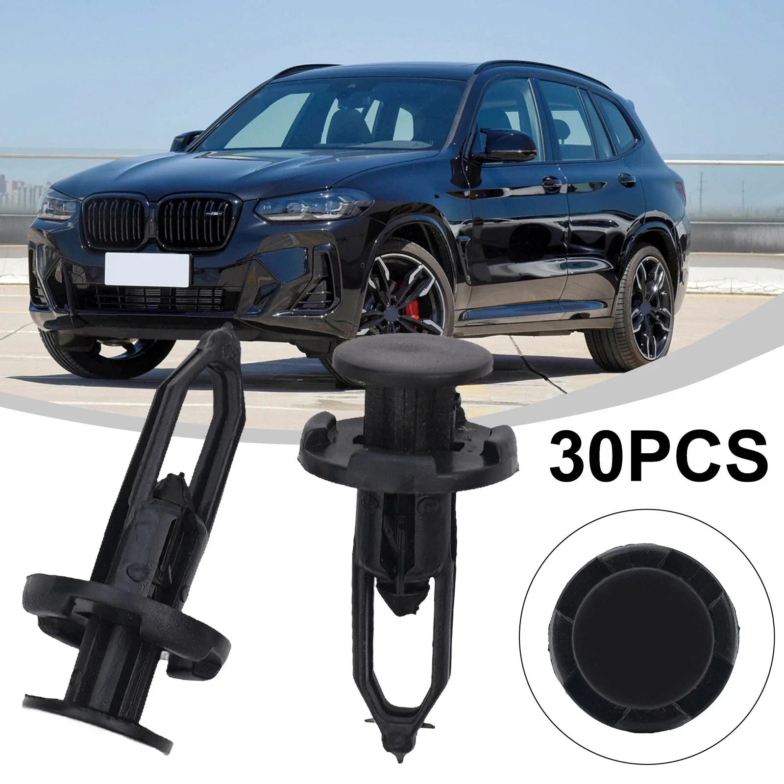 Rivets / 30x 9mm / Push Type Retainer Fastener Bumper Pin Clips for Toyota