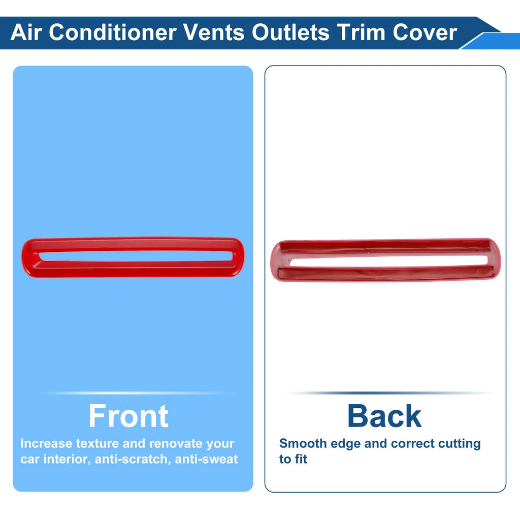 2X Air Condition Outlet Vent Trim Cover Frame for Dodge Challenger (2015–2023) Red