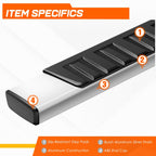 6" Side Step Nerf Bar Running Board for Chevy Silverado/GMC Sierra (2007–2019)