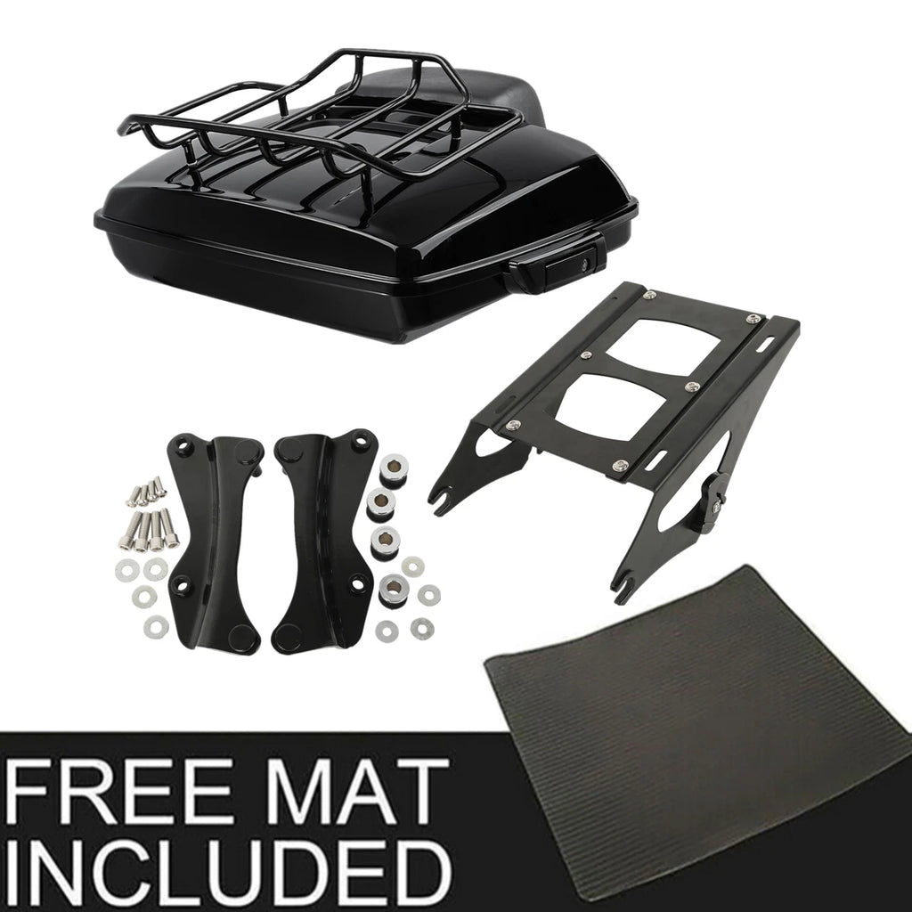 Black Razor Trunk Pad Mount Rack Docking Kit for Harley Touring (2014–2026)
