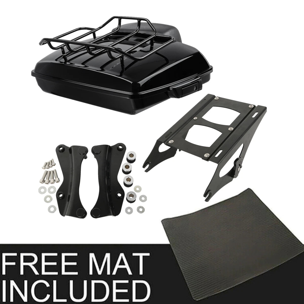 Black Razor Trunk Pad Mount Rack Docking Kit for Harley Touring (2014–2026)