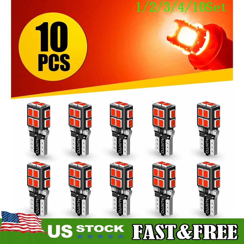 Set of 10 Red LED Parking Light Bulbs for Various Vehicles