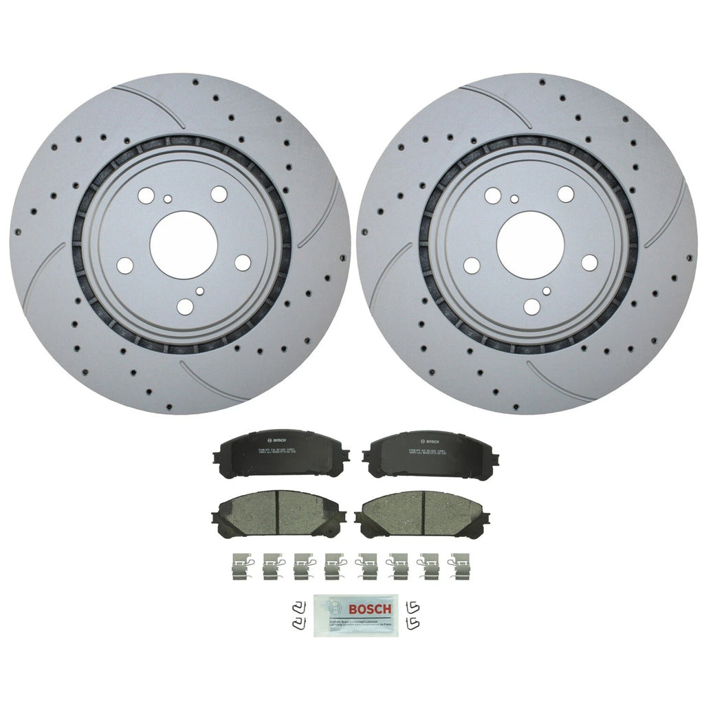 Front Brake Kit 328mm Drill Rotor Bosch Ceramic Pad for NX300h (2015–2023)