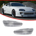 2X Clear Lens Front Bumper Side Marker Lights for Toyota Supra (1997–1998)