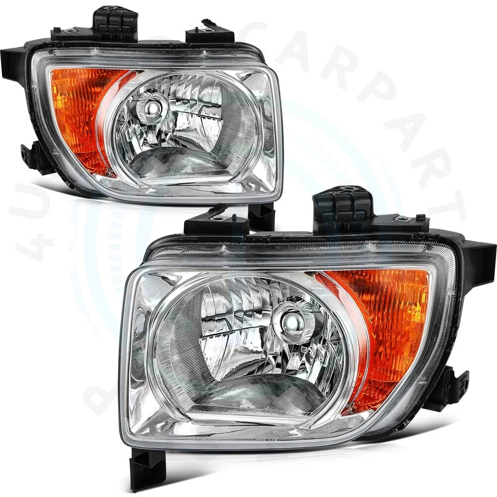 Set of 2 Chrome Headlight Assemblies for Honda Element (2003–2008)