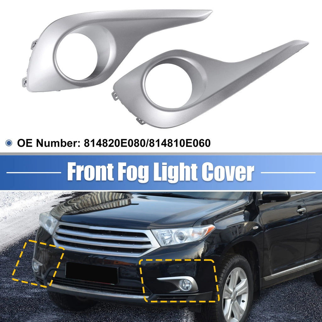 1 Pair Fog Light Grille Cover No. 814820E080/814810E060 for Toyota Highlander (2014–2019)