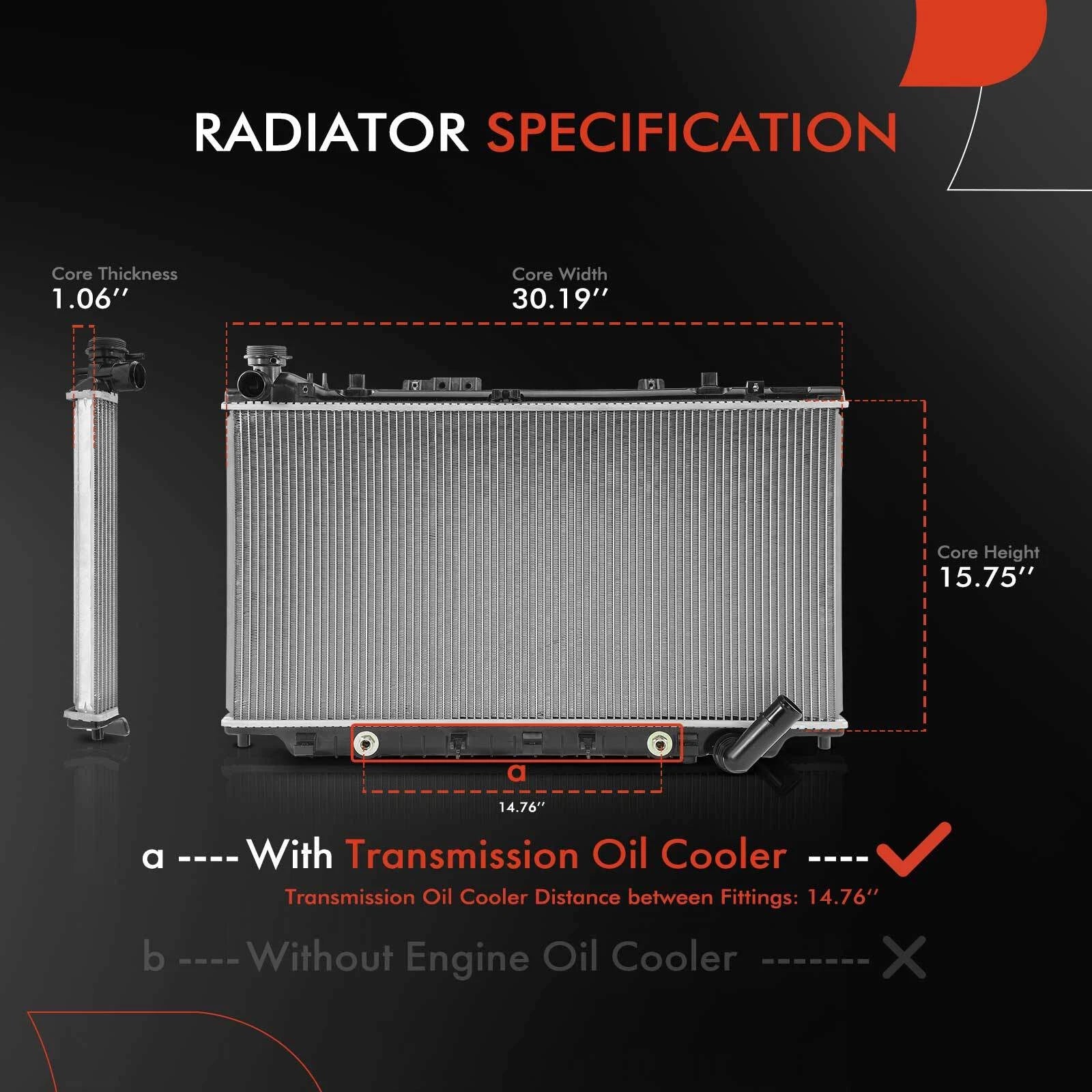 Radiator with Oil Cooler for Chevy Caprice (2012-2017)