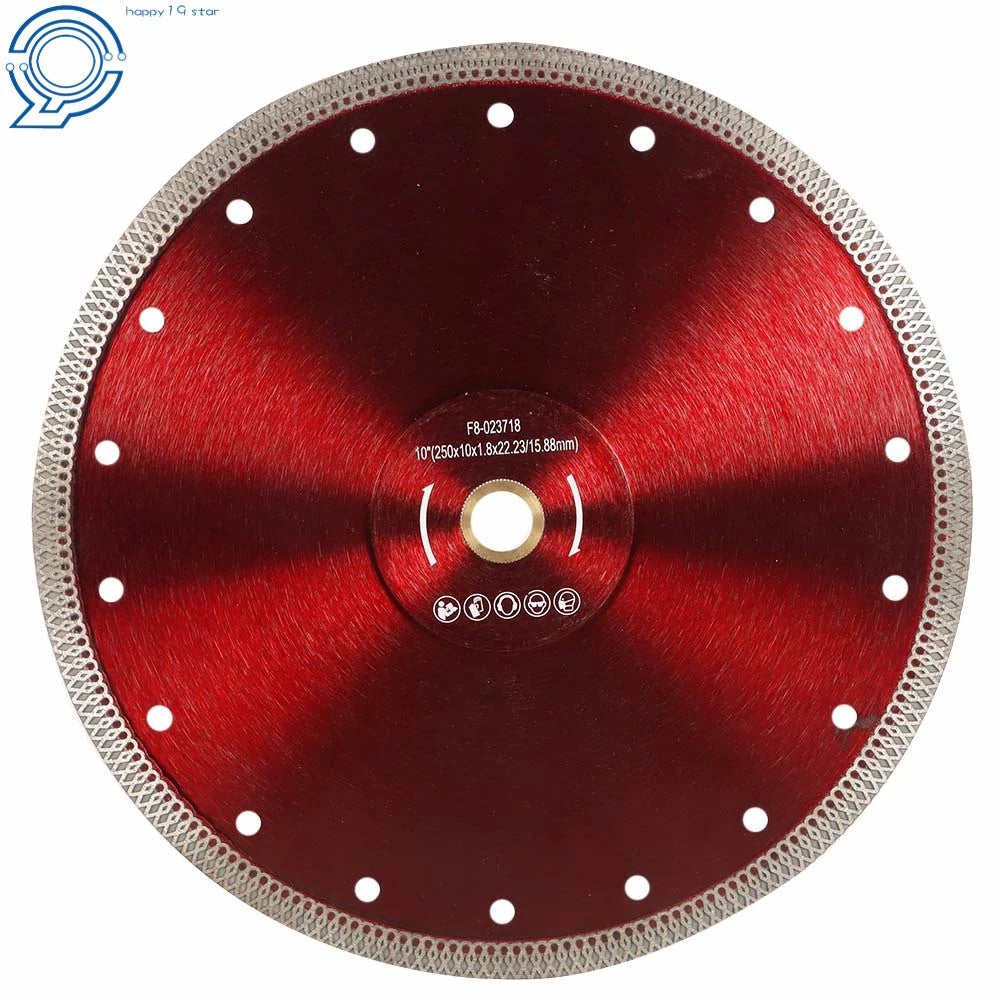 10" Diamond Saw Blade for Porcelain Tile, Ceramic, Granite, Marble, Brick