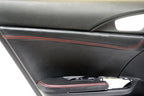 Front Door Armrest for Honda Civic Sedan (2016–2019) Vinyl Carbon Fiber Red Stitch