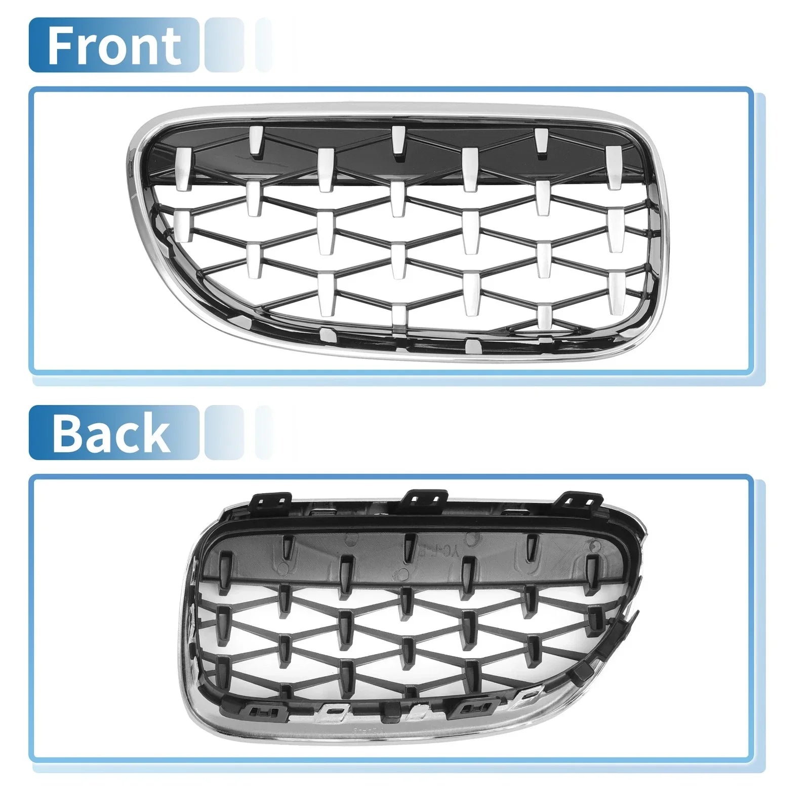 Front Hood Bumper Grille Grill 1 Pair for BMW 335is 328i xDrive (2010 - 2013)