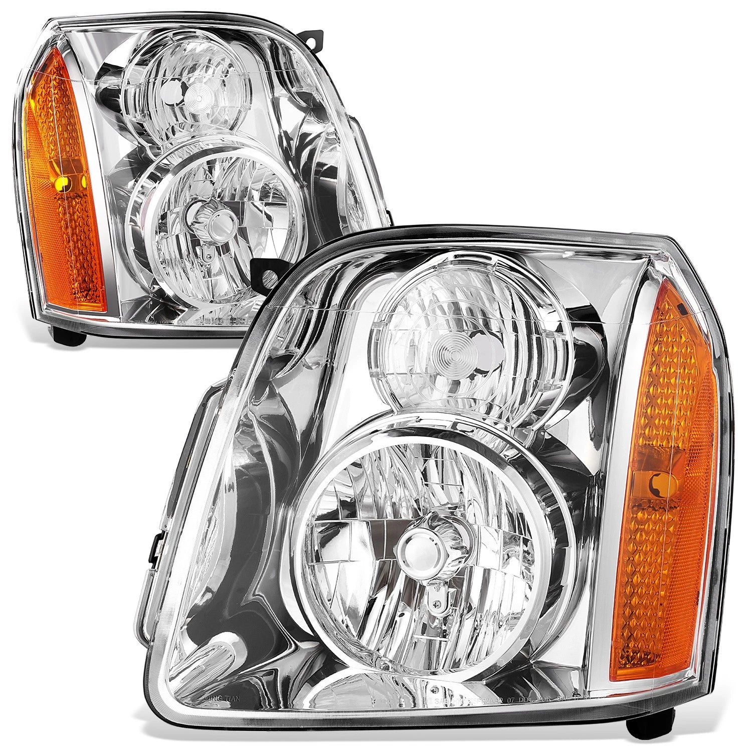 Factory Style Chrome Housing Amber Corner Headlights for GMC Yukon XL 1500 (2007–2014)