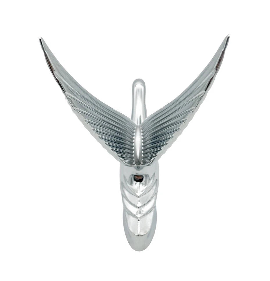 Chrome Classic Swan Hood Ornament with Red LED for Universal Fit (2000–2025)