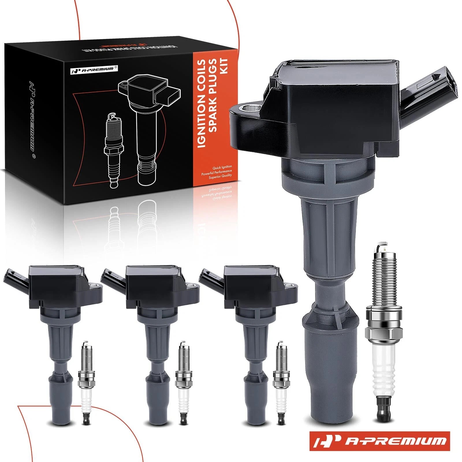 Set of 4 Ignition Coils & 4 Iridium Spark Plugs for Hyundai Sonata (2015–2019)