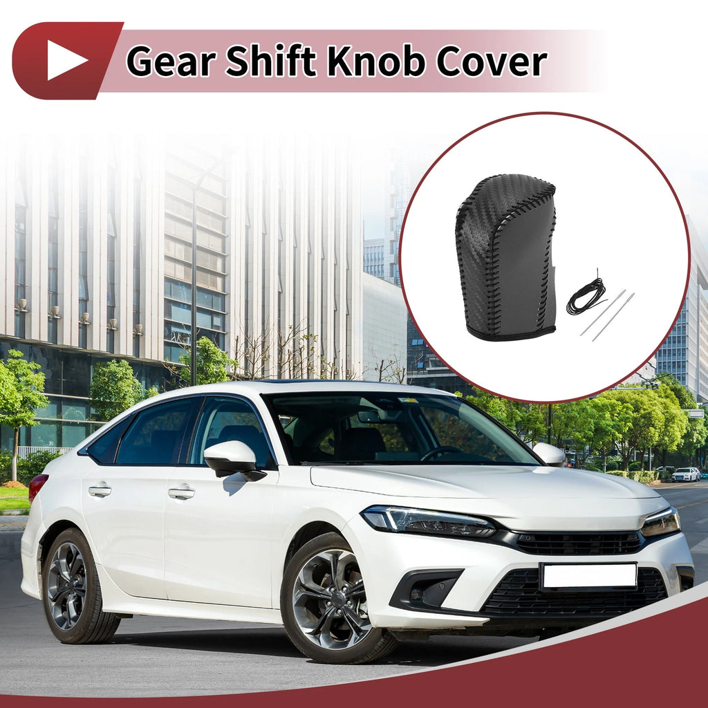 1 Pc Gear Shift Knob Cover for Honda CR-V (2023) Black Faux Leather