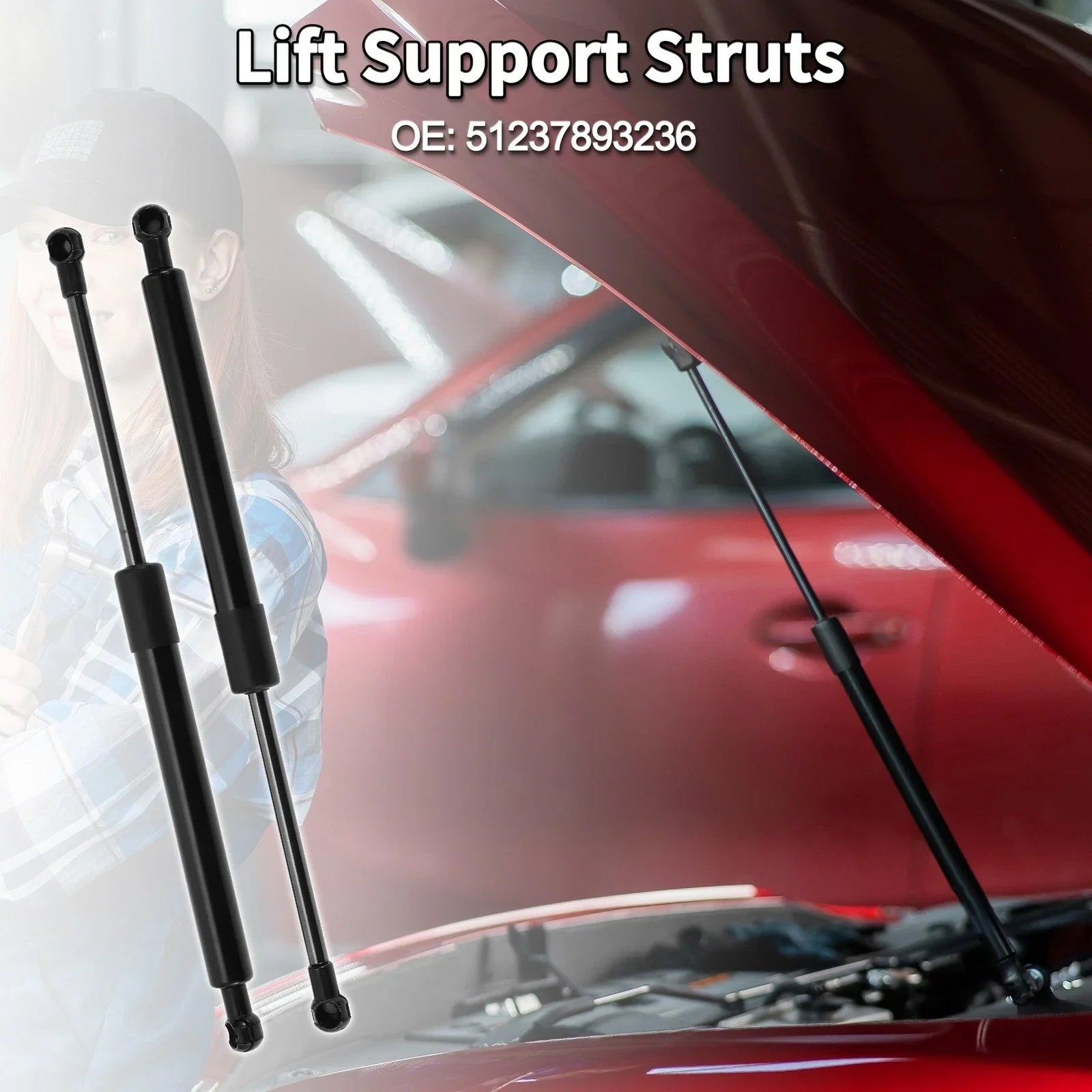 Front Hood Lift Supports Struts for BMW E46 M3 Convertible/Coupe (2000-2006)