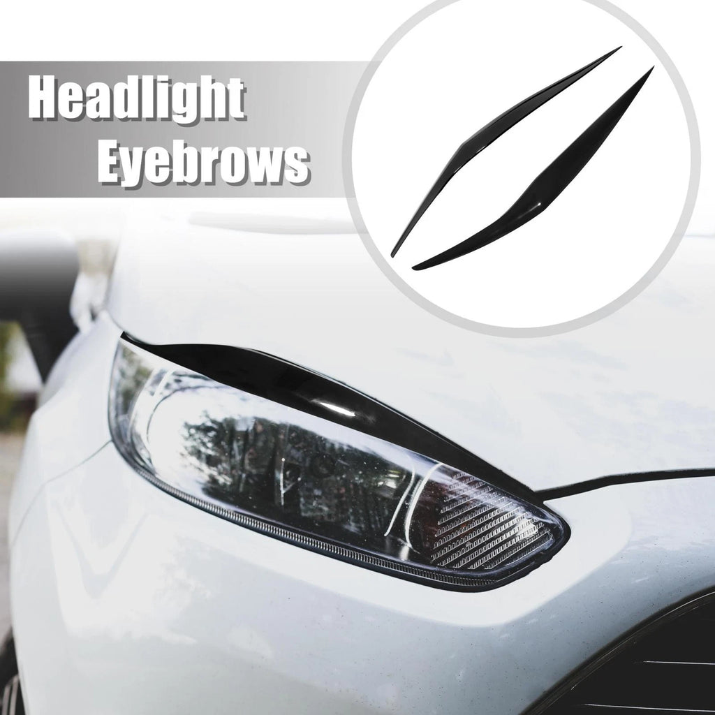 1 Pair Headlight Eye Lid Cover Sticker Black for Ford Fiesta (2013–2016)