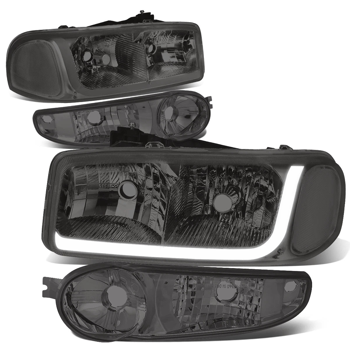 LED DRL Headlight Bumper Lamps for GMC Sierra 1500 Denali (2002–2007)