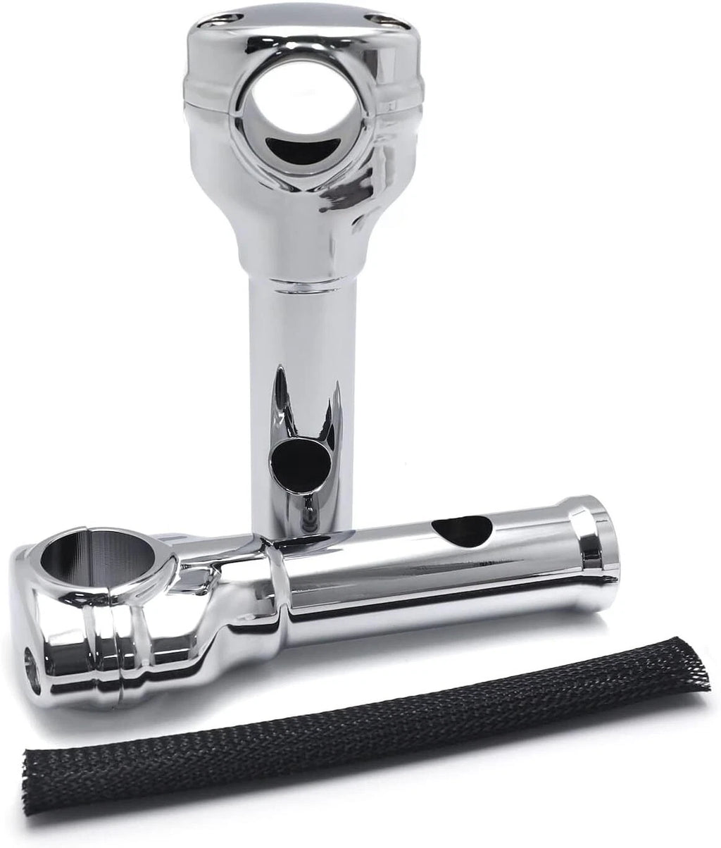 Chrome 6" Risers 1.25" Handlebar Top Clamps for Harley Touring (2014–2023)