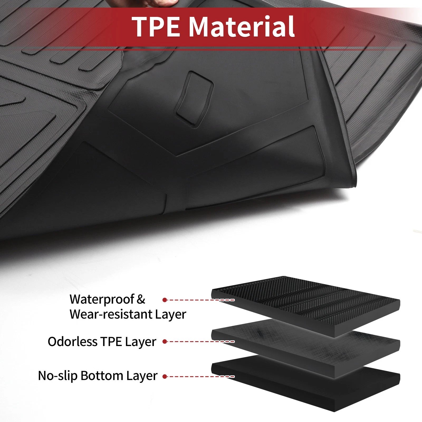Cargo Liner Rear Trunk Mat for Toyota Prius (2016–2022) Long Stripes Pattern