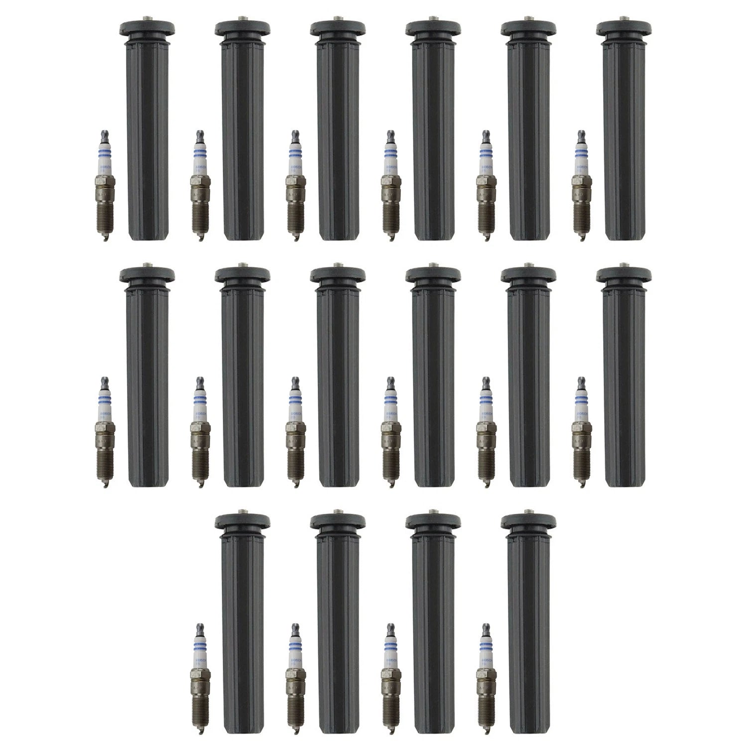 Set of 16 Platinum Spark Plugs & Ignition Coil Boot Kit for Charger Ram1500