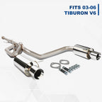 Dual Tip Catback Exhaust System Kit for Hyundai Tiburon V6 2.7L (2003–2006)
