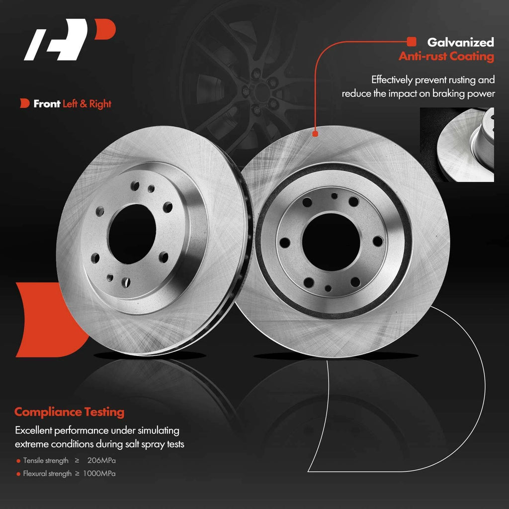 Front Brake Rotors & Pads + Caliper for Chevy Trailblazer (2002-2009)