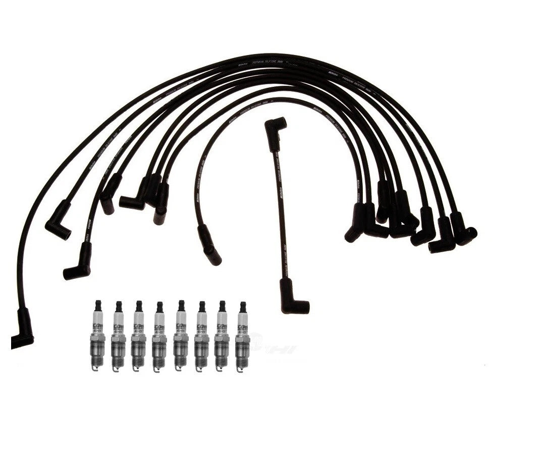 Set of 8 Ignition Wire Set & Platinum Spark Plugs for Chevy GMC