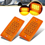 2pcs LED Amber Side Marker Turn Signal for Truck Trailer (12V)