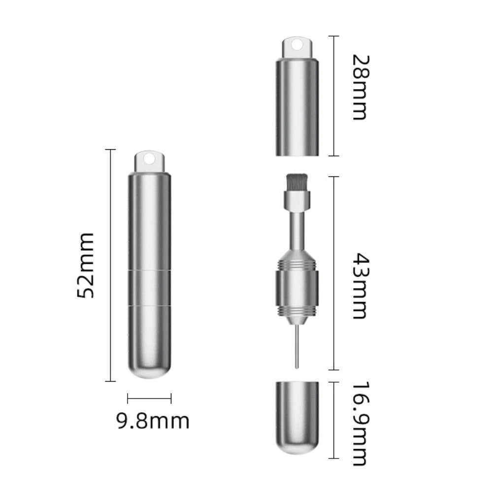 Compact Aluminum Cleaning Brush with SIM Card Tray Tool for Smartphones