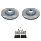 Front Rotors & Akebono EURO Ceramic Brake Pads Kit for Audi Q5 (2013)