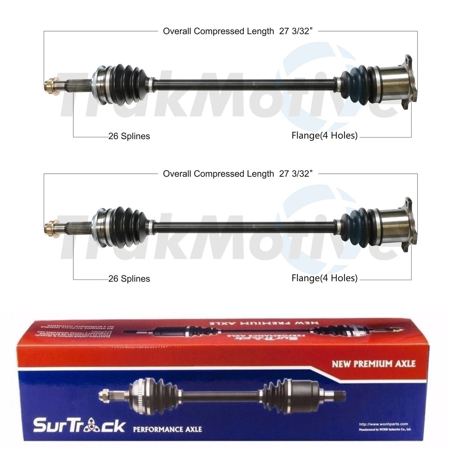 Set of 2 Rear CV Axle Shafts for Toyota Highlander Lexus RX450h (2001–2023)