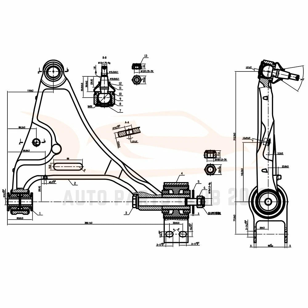 Set of 4 Lower Control Arms with Ball Joints for Cadillac Buick Lucerne (2004–2011)