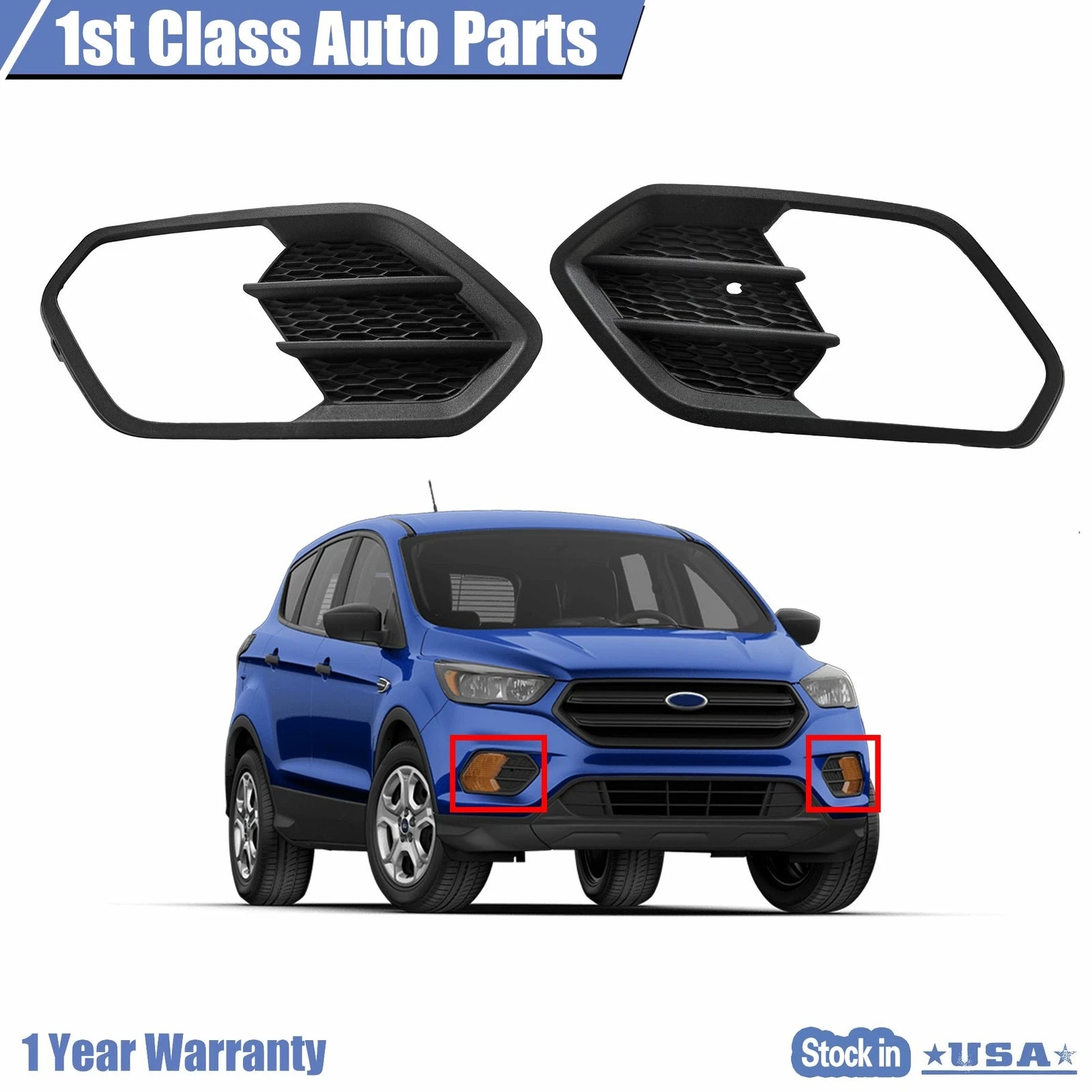 Pair of Fog Light Covers for Ford Escape (2017–2019)