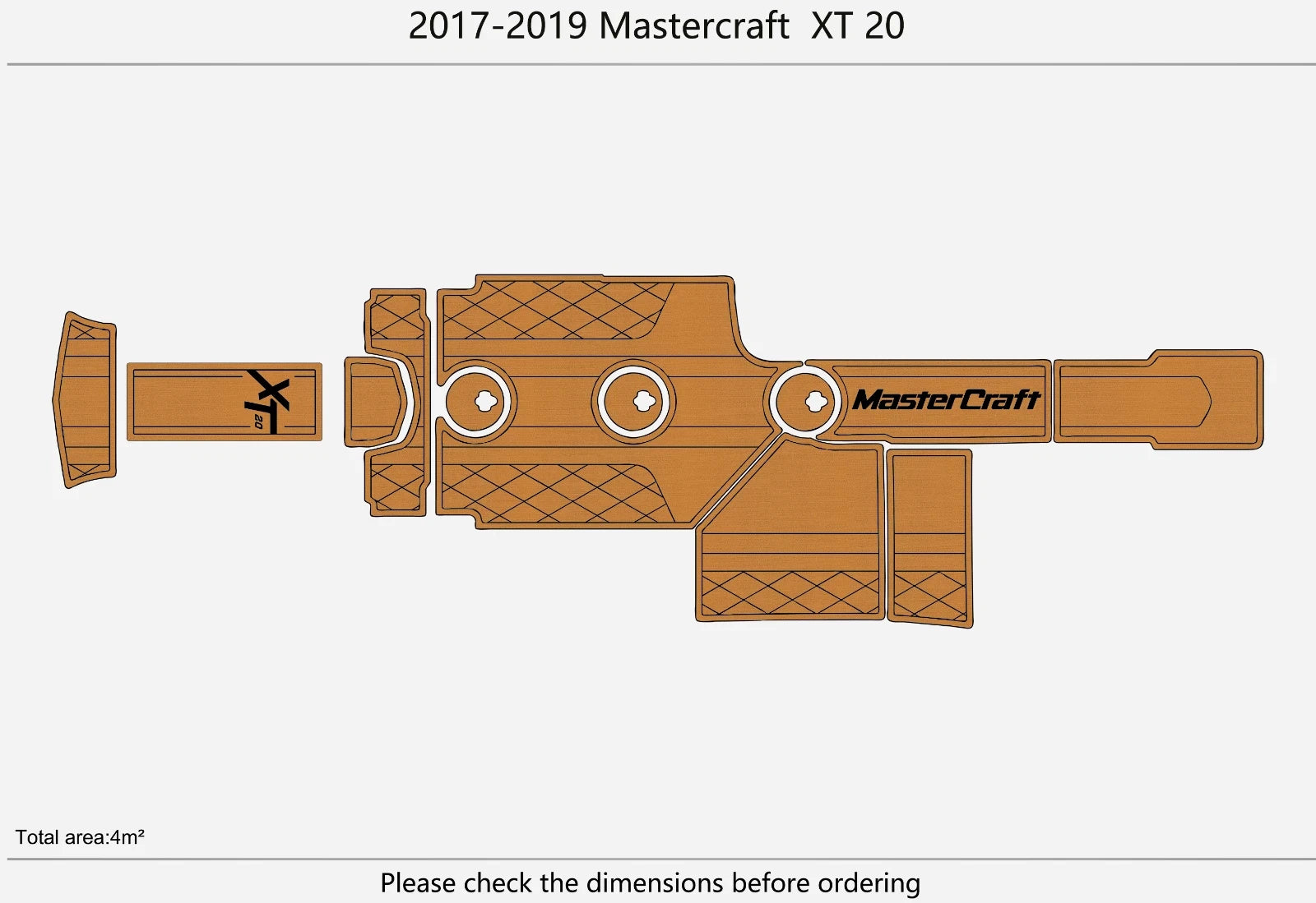 EVA Pad for Mastercraft XT 20 (2018) - Teak Deck Flooring Mat