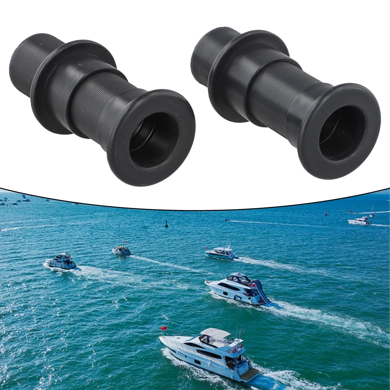 2X Plastic Thru Hull Drain Tube 34IN for Marine Applications